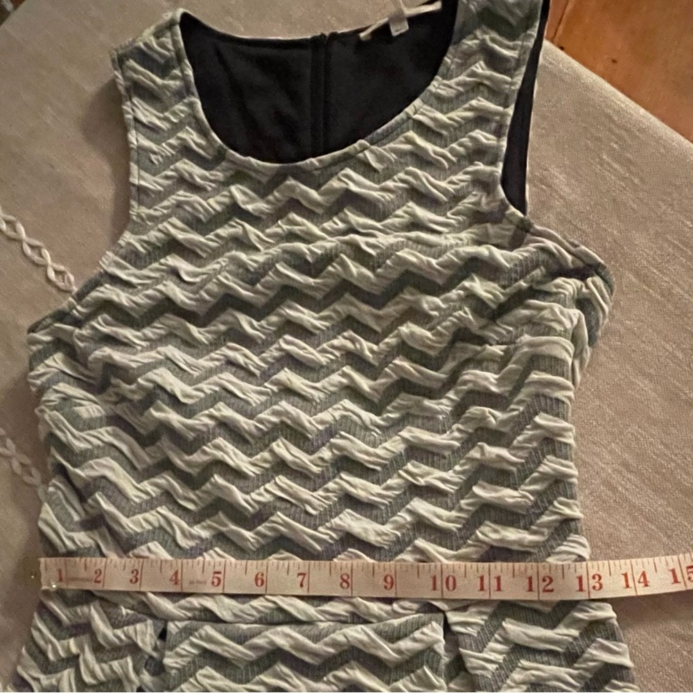 Zigzag Patterned Textured Gray Midi Dress by 41Hawthorn Size: Extra Small XS NWO - Picture 11 of 12